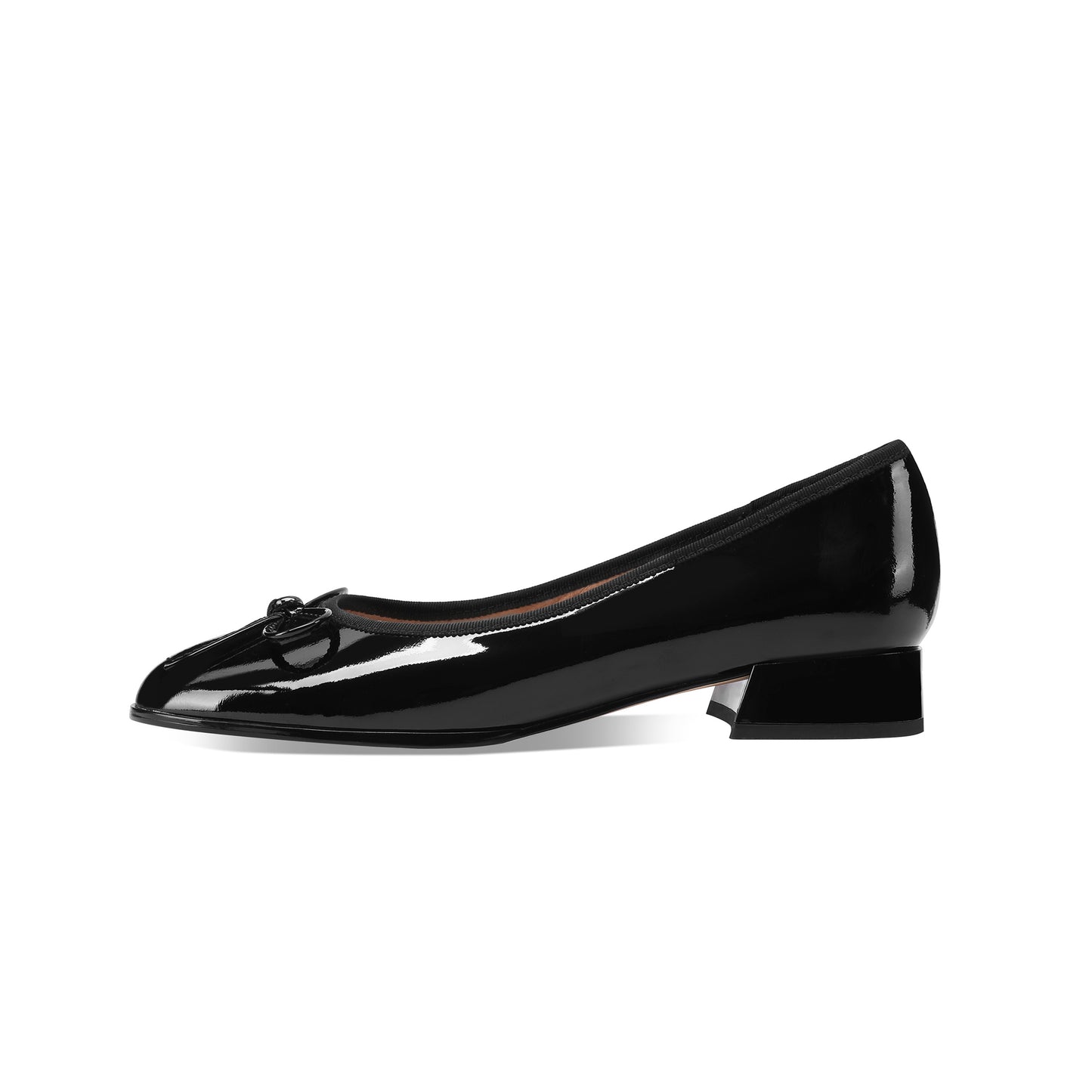 TinaCus Women's Handmade Patent Leather Round Toe Bowtie Slip On Heeled Pumps